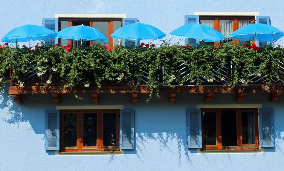 balconies on a facade