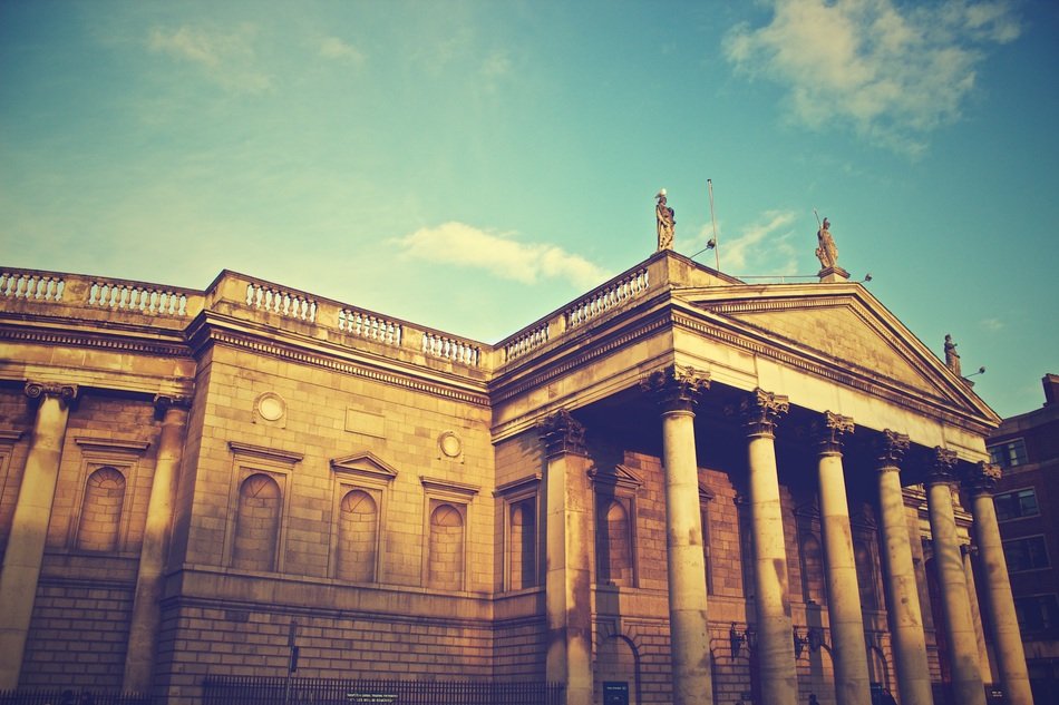 Bank building in the morning