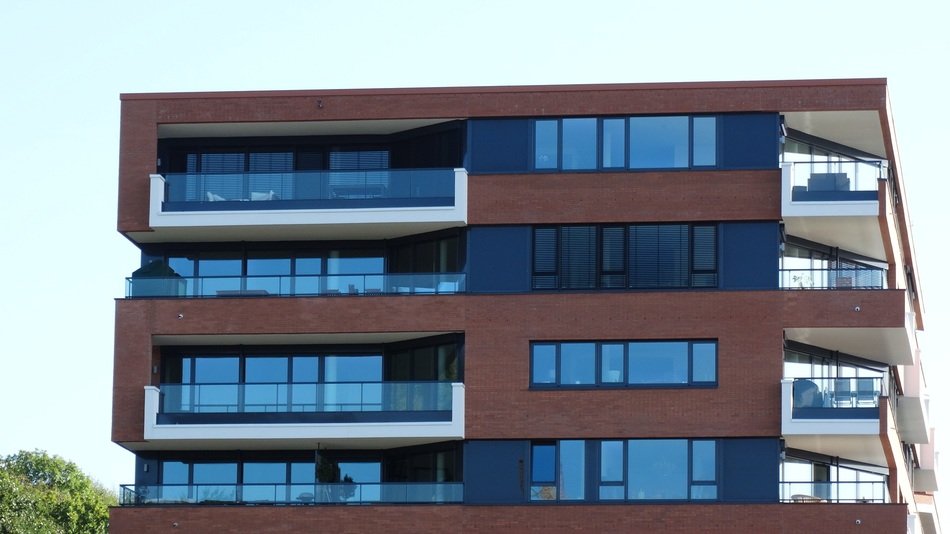 office building with a modern facade, hamburg