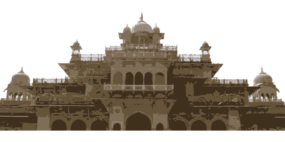 Black and white photo of the Royal Palace