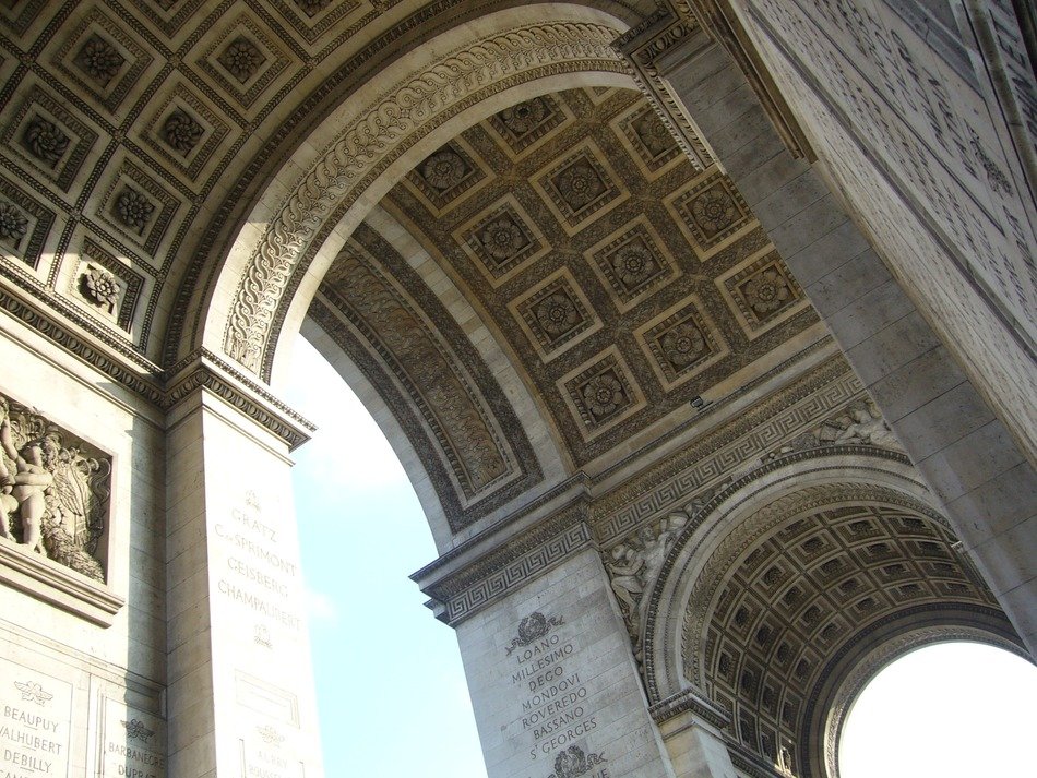 interior murals of the Arc de Triomphe in Paris