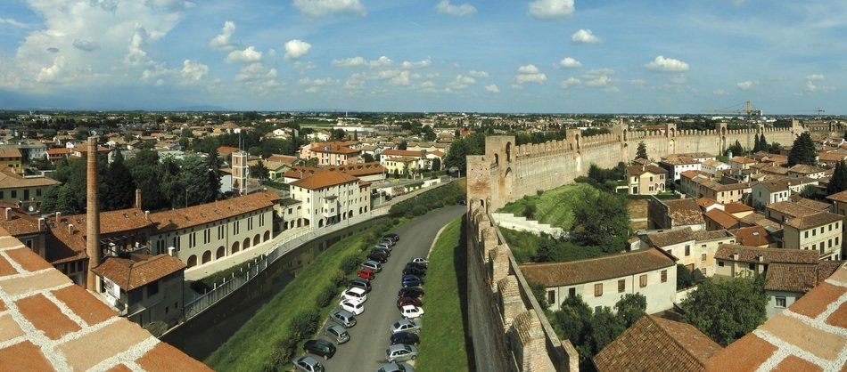 view from the roof of the city in Veneto, Italy