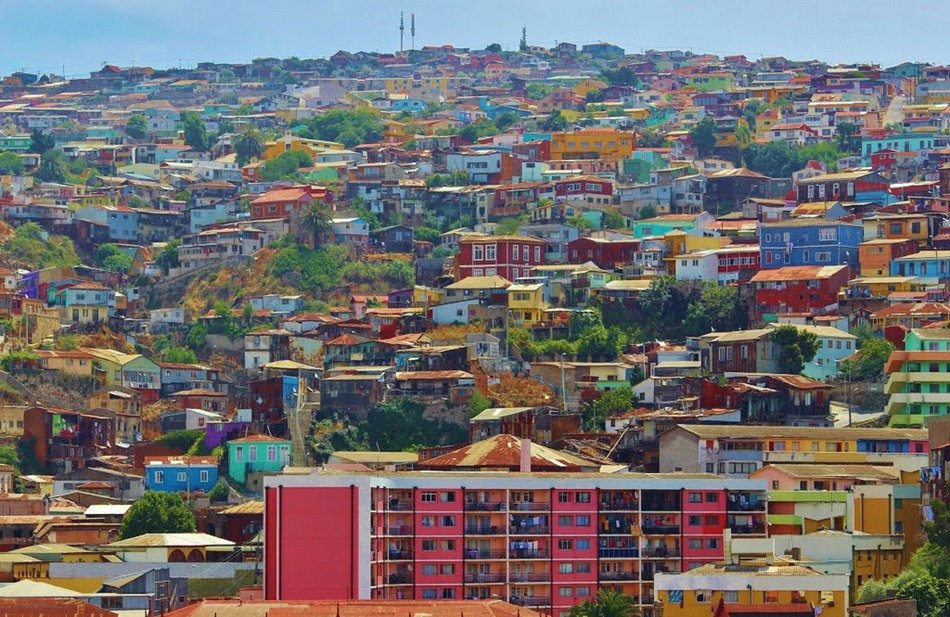 picturesque town view, chile, valparaiso