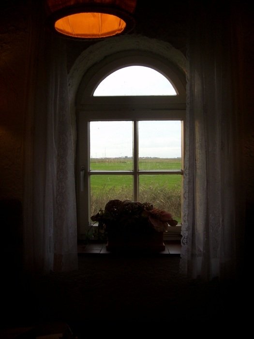 lamp on the background of a vintage window in Germany