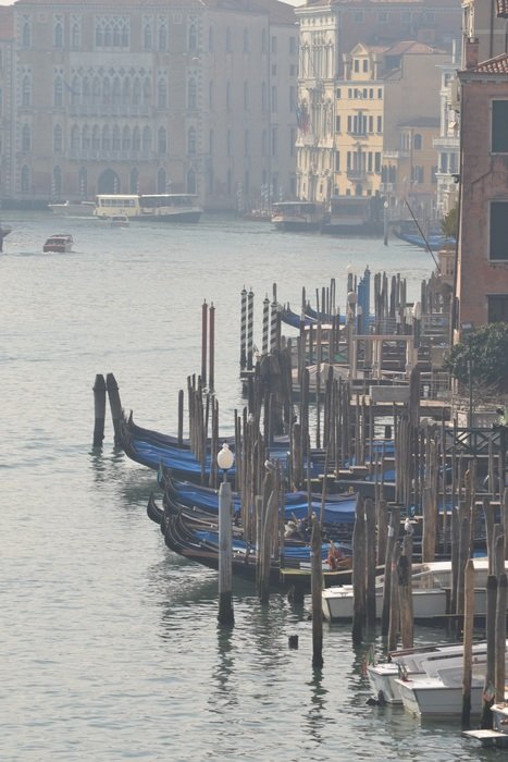 View of the venice channels in the haze