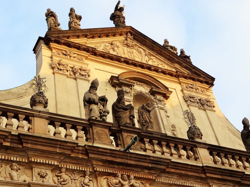 facade of the cathedral in prague