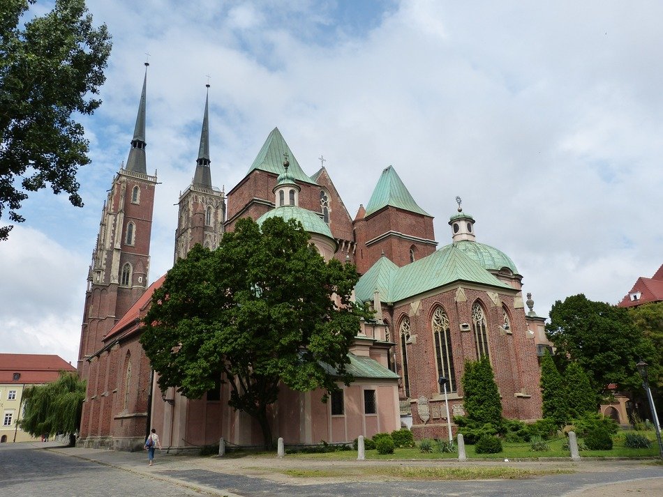 gothic church in Wotcław, Poland
