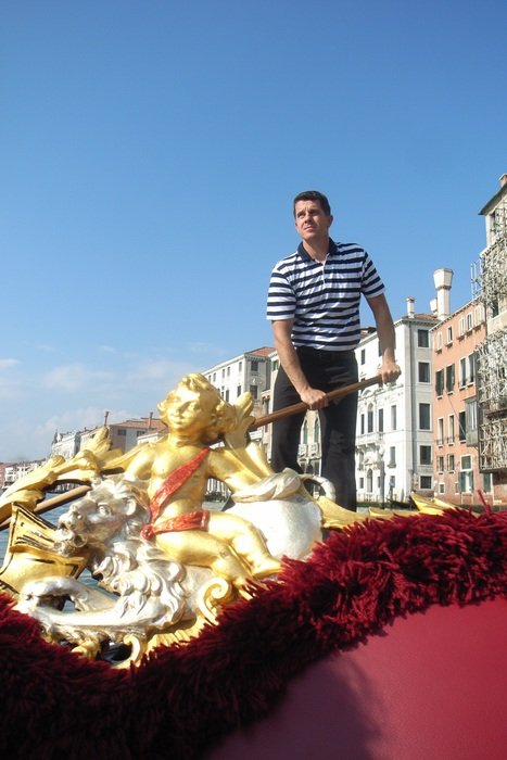 Gondolier at work in Venice