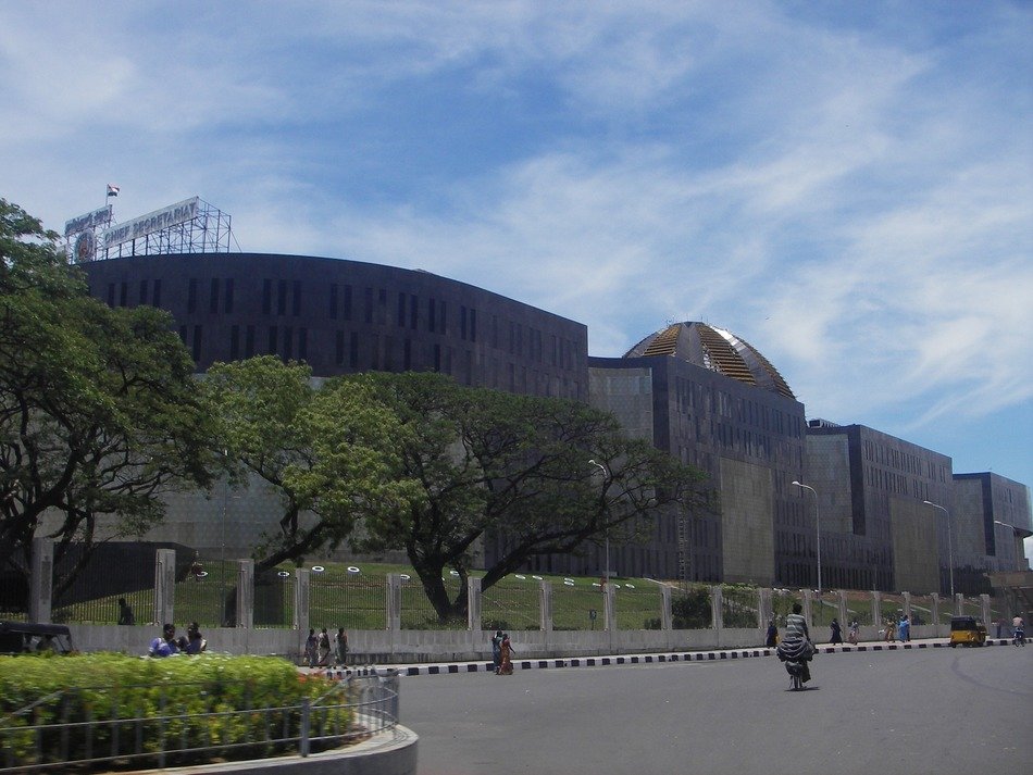 city hall at road, india, chennai