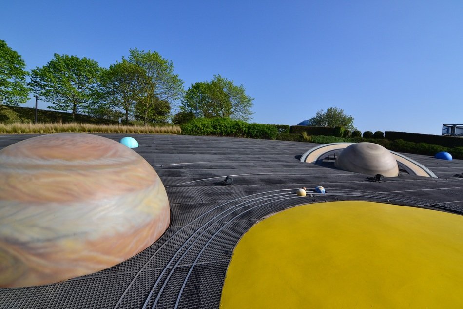 Sculpture of solar system in Toulouse