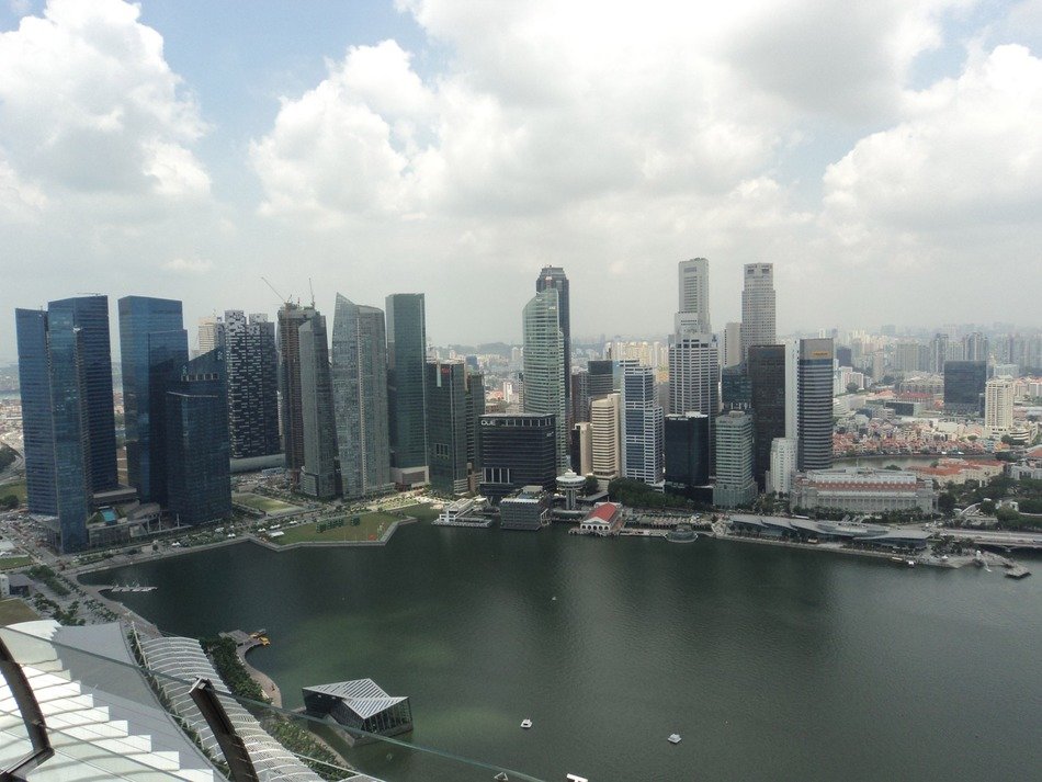 skyscrapers near the pond in singapore