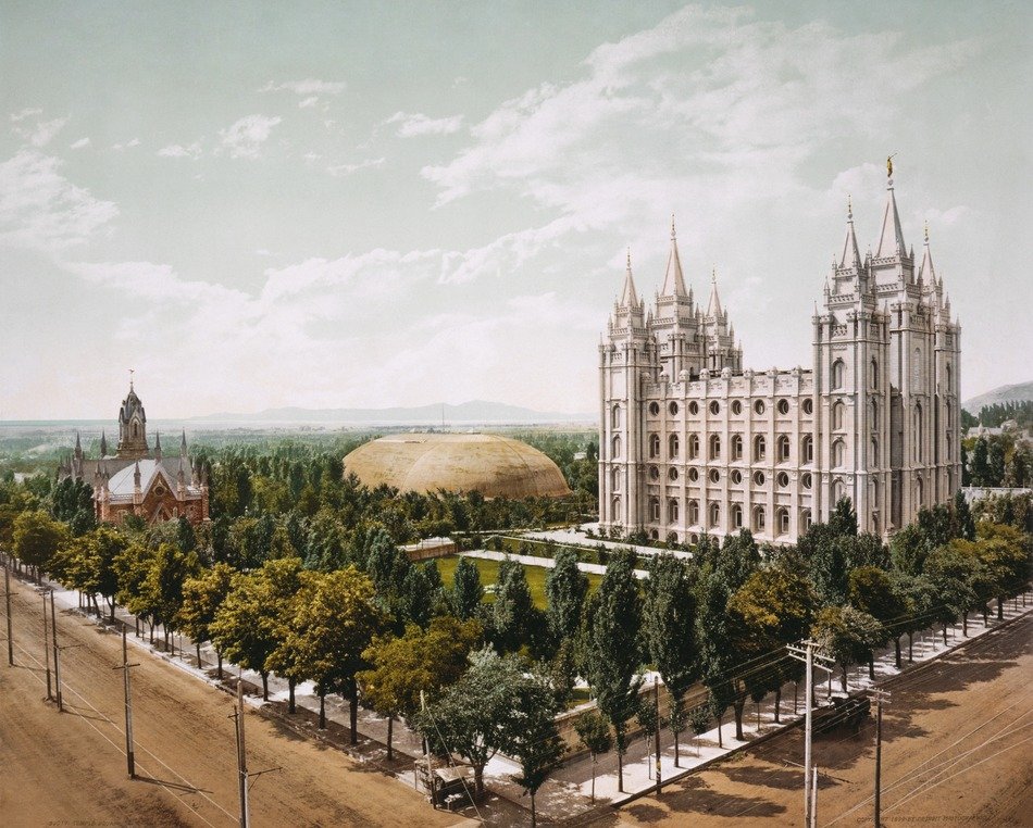 Panorama Of Temple Square In Salt Lake City Free Image Download