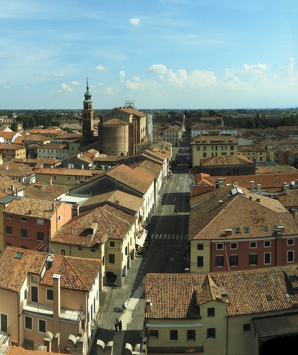 Top view of the Italian city of Padova