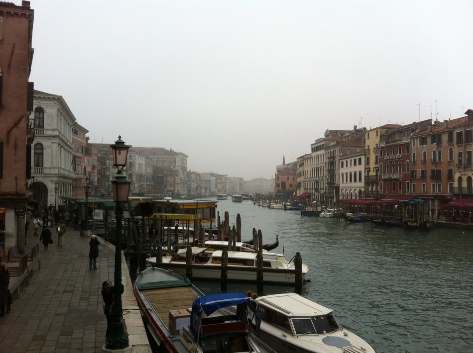 Landscape of boats in Venice
