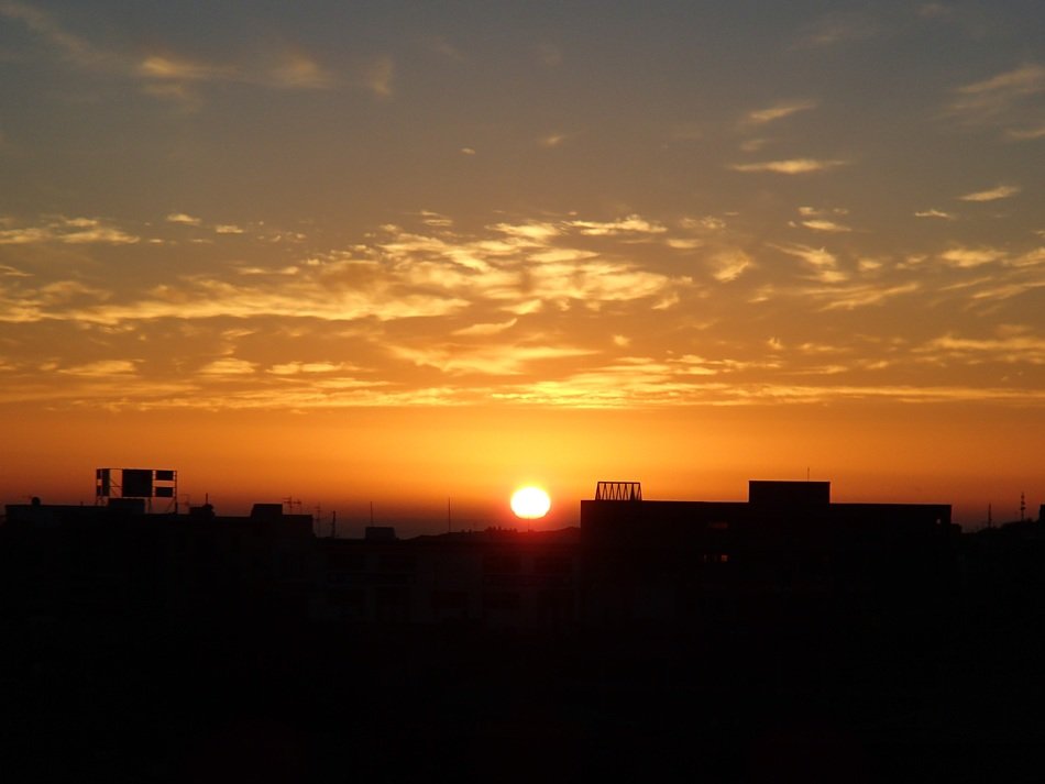 incredible view of the city sunset