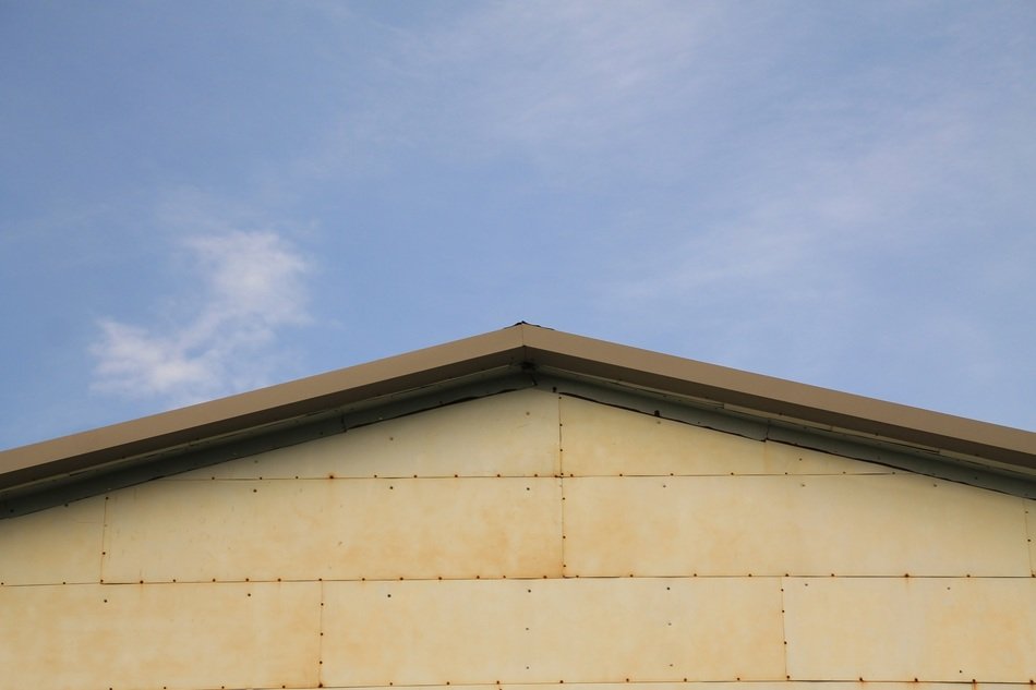 Roof of the building in summer