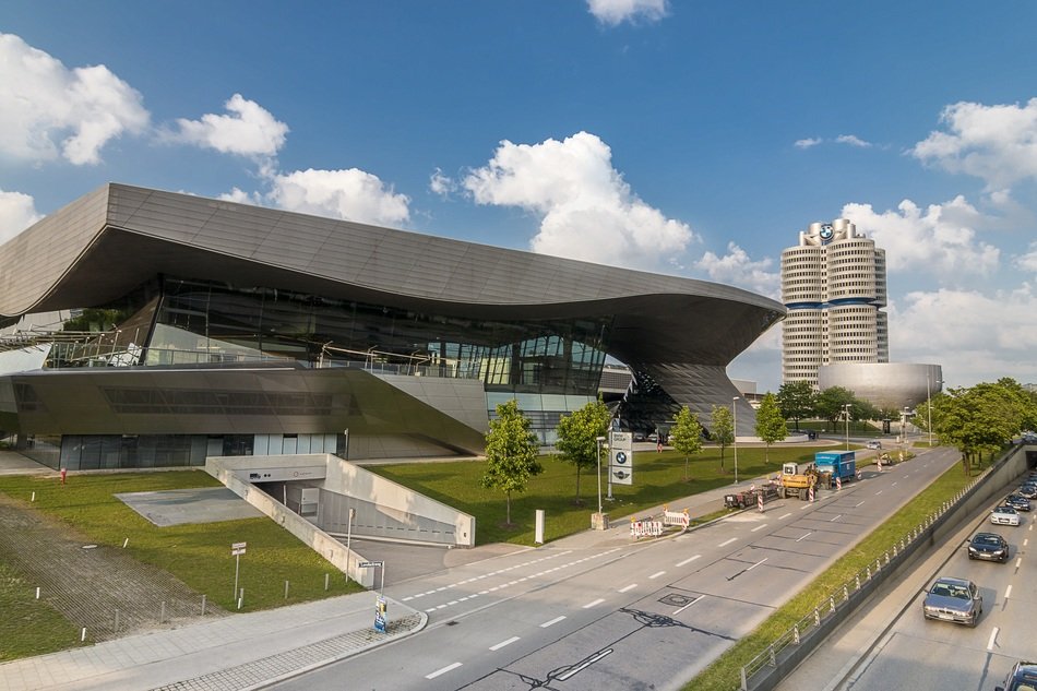 bmw welt museum, view from the street, germany, munich