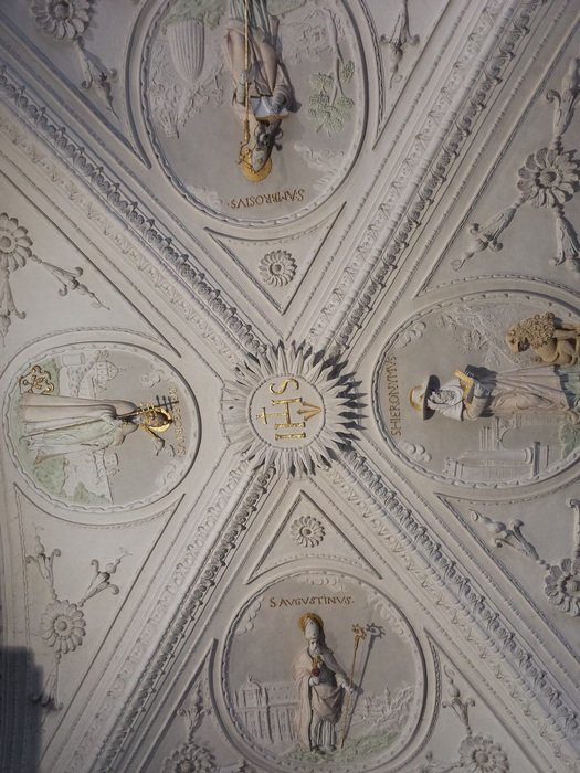 stucco in the gothic church