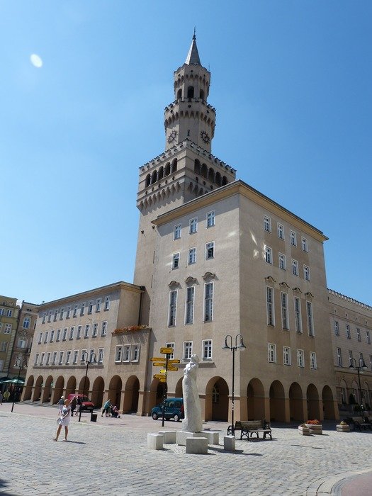 monument on the square in front of the town hall in europe