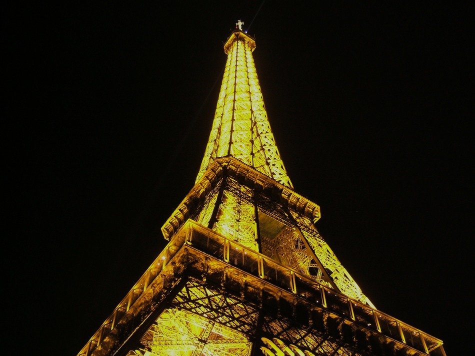 eiffel tower glow paris france