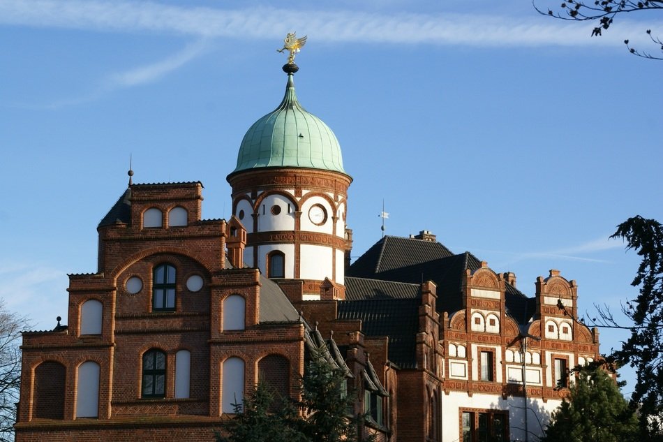 castle with a dome in wiligrad in Germany