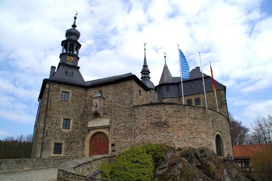 flags near the castle