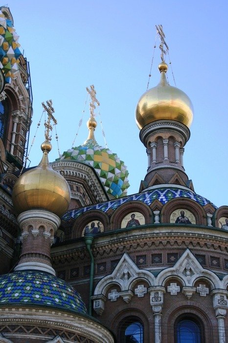 colorful domes on the church