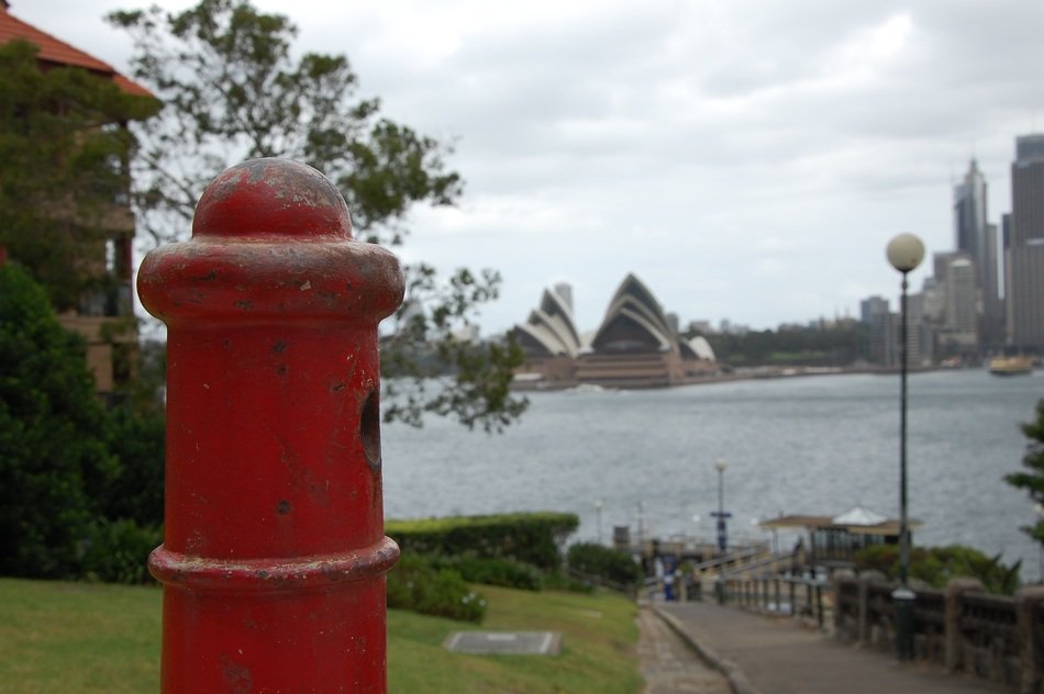 hydrant against the backdrop of the Sydney Opera