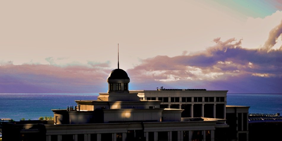 sunrise over the city