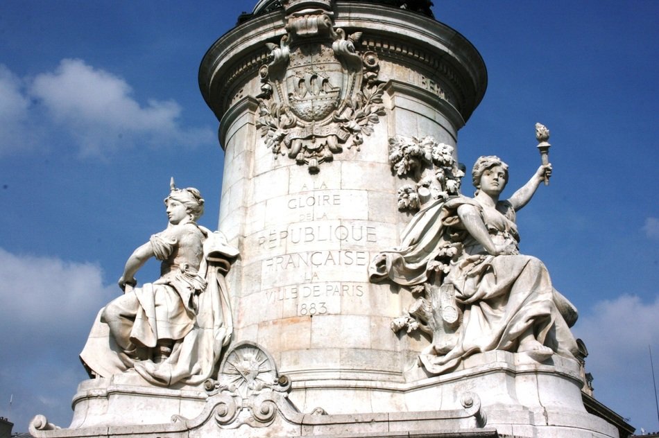 Monument at the centre of the Place de la RÃ©publique