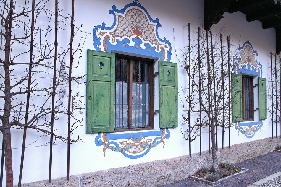 green shutters on the windows in Bavaria