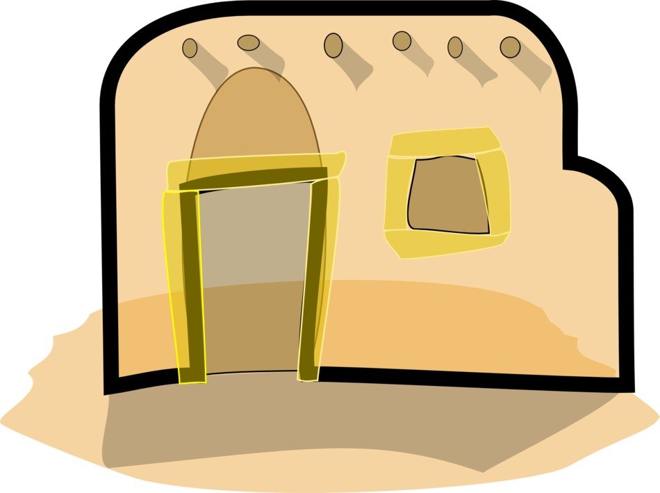 adobe house as a drawing