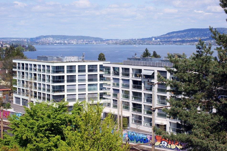incredible view of the lake in zurich