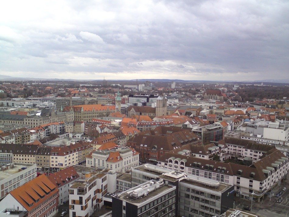 View from above of the city