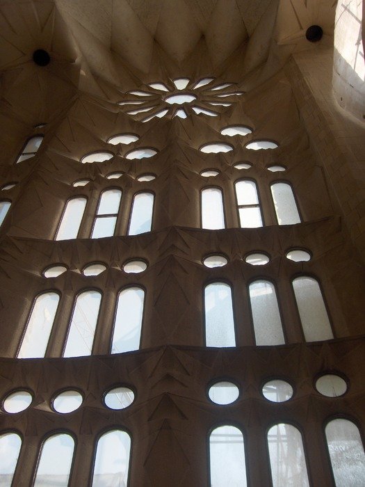 light from the window in the building, sagrada família, gaudí, barcelona