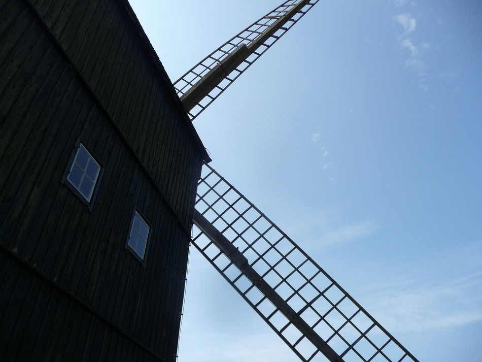 wing of a windmill close up