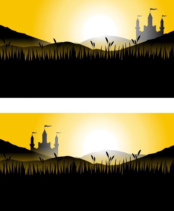 Two pictures of the castle