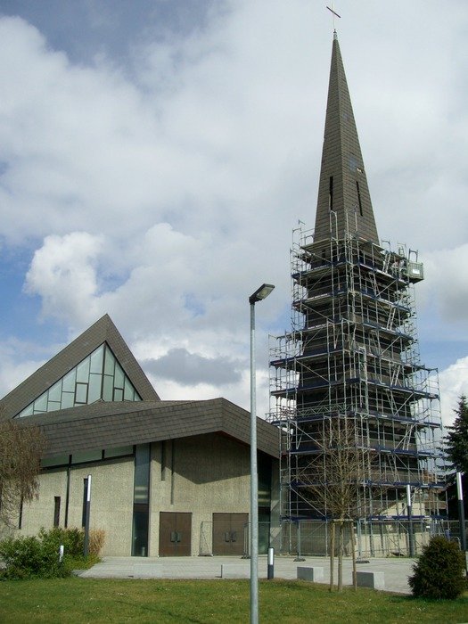 damage to the roof of the bell tower of the Church
