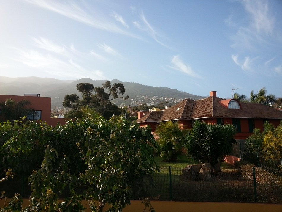 view over the roofs of houses on the island of tenerife