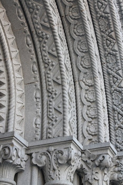 stucco on the arches of the cathedral