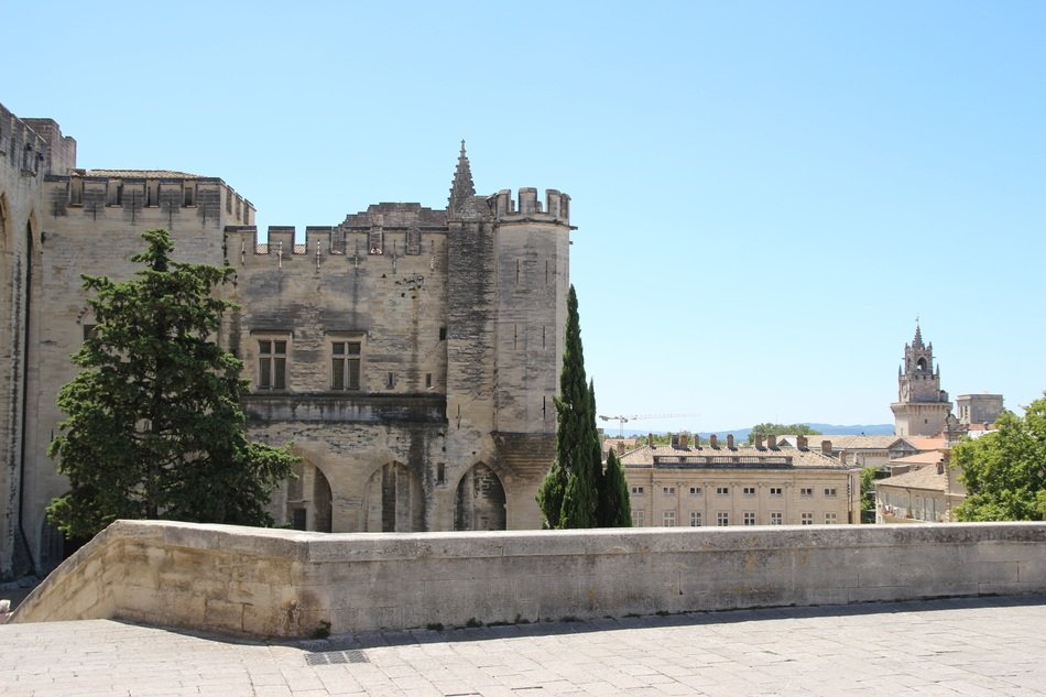 view of the Palais des Papes in the south of France