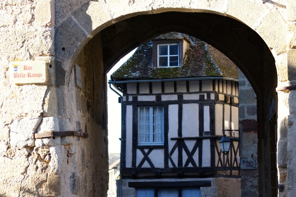 medieval arch of urban architecture in Saint Benoit du Su