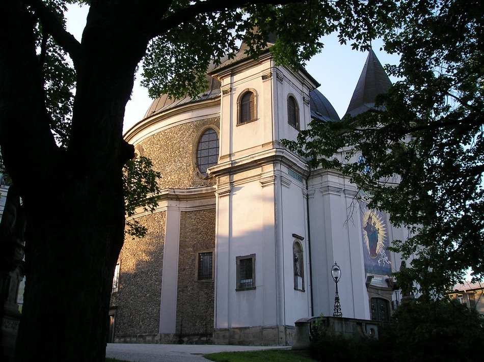 building near the holy caves