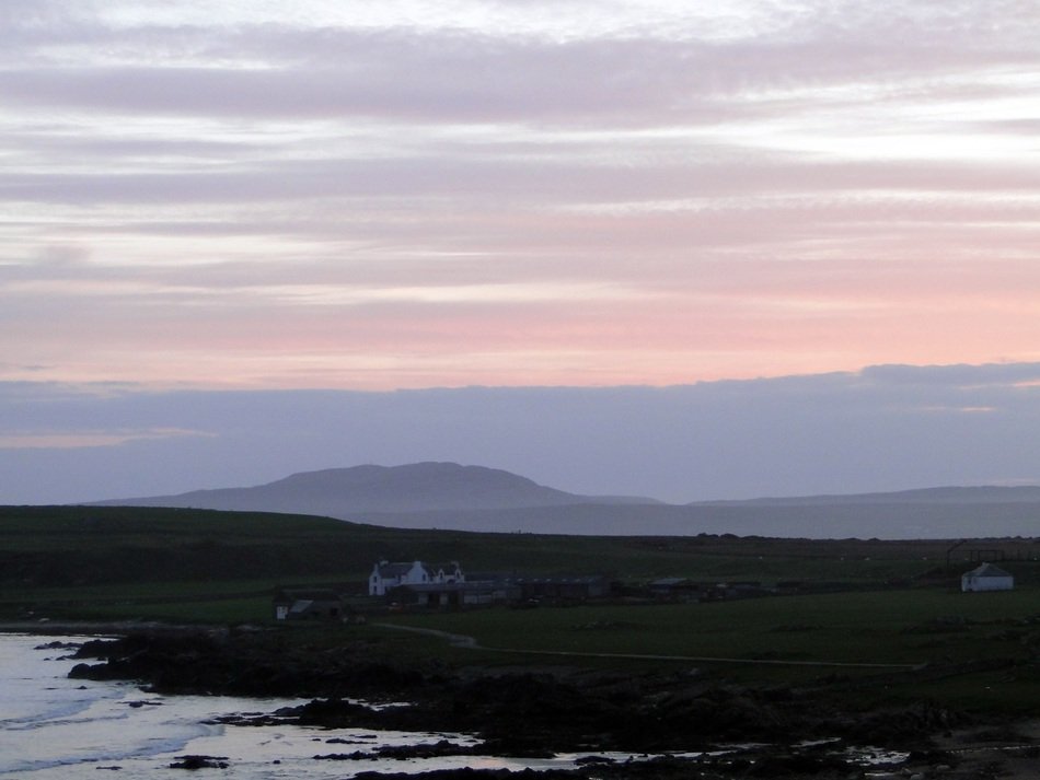 coastal landscape with farm houses
