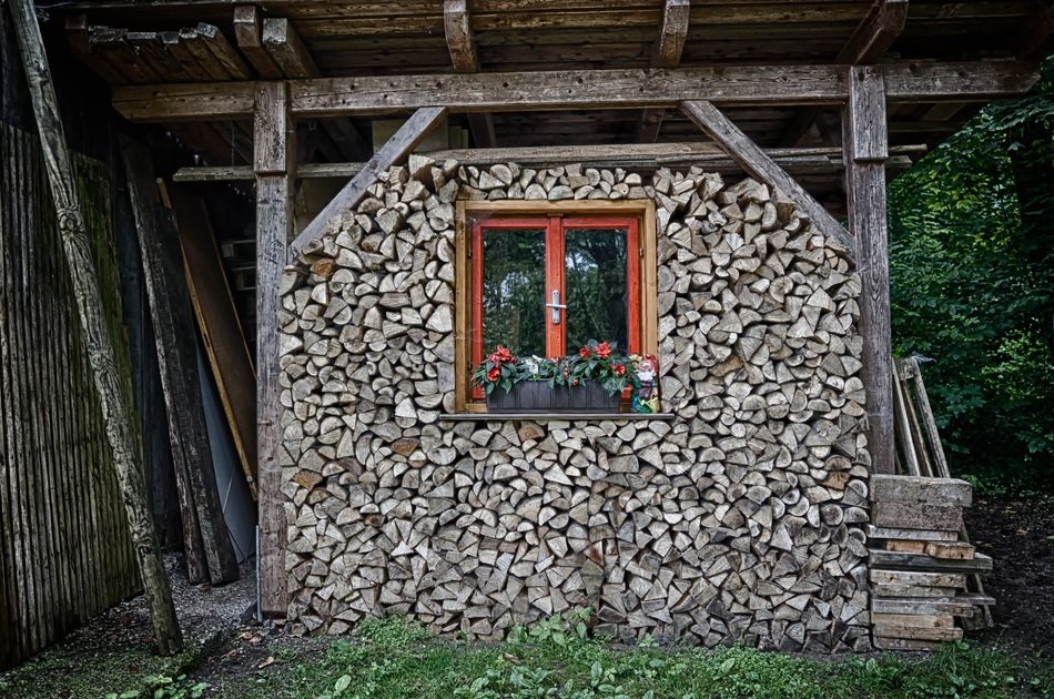 Stack of woods on a farm