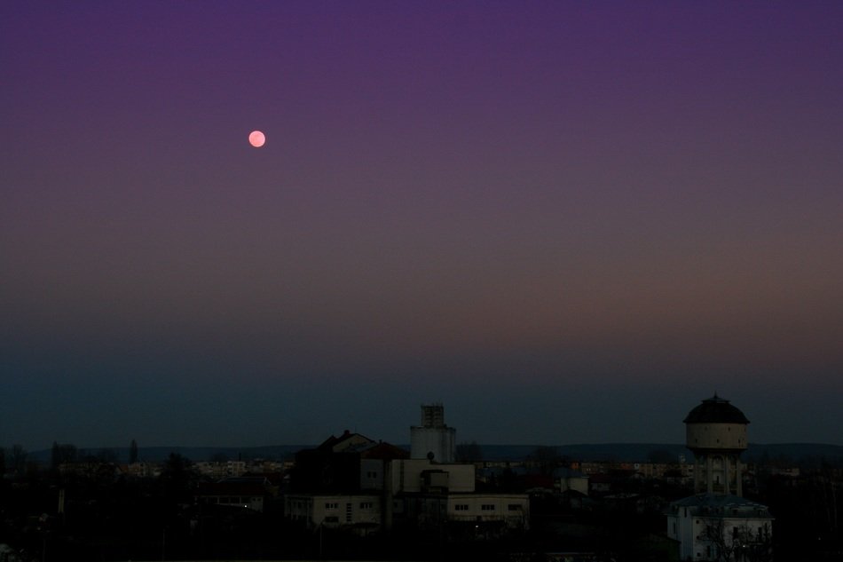 little moon in the night sky