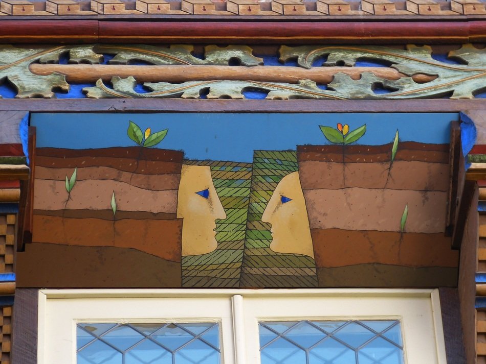 painting on the facade of the building in Germany