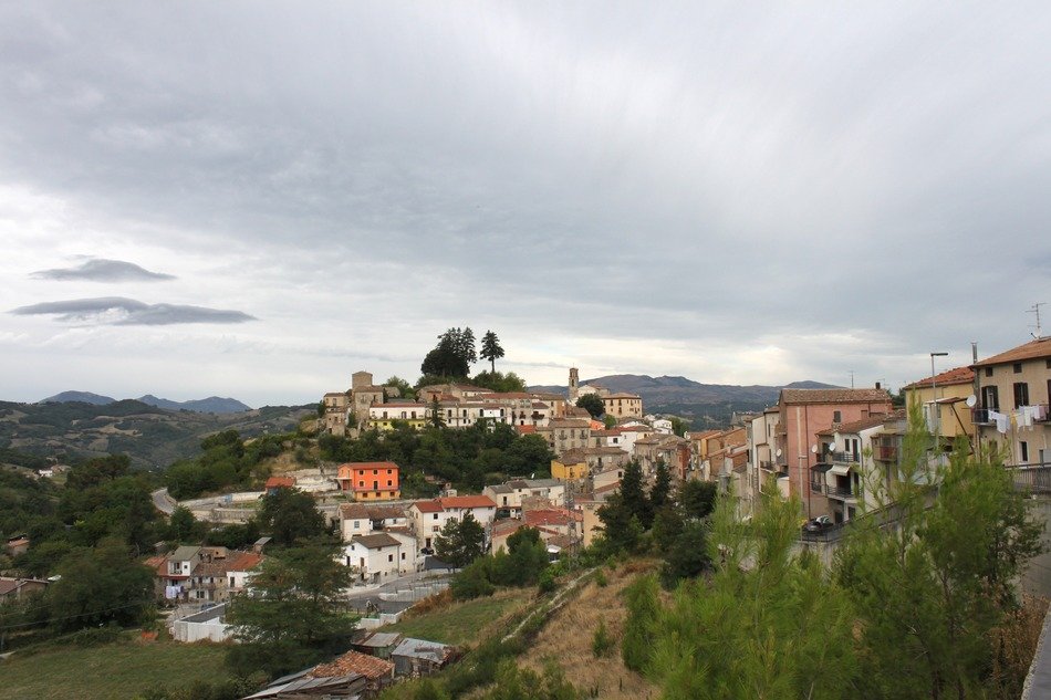 town in scenic landscape, italy, baranello