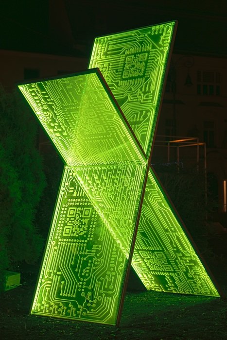 Object of lighting technology in the form of green squares