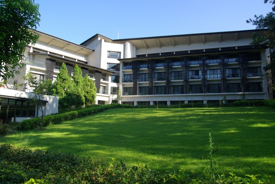 Grassland near the building
